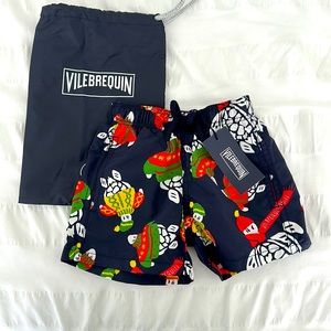 NWT Vilebrequin turtle Swim Trunks Baby Toddler 2 Years Ans Bleu Marine blue